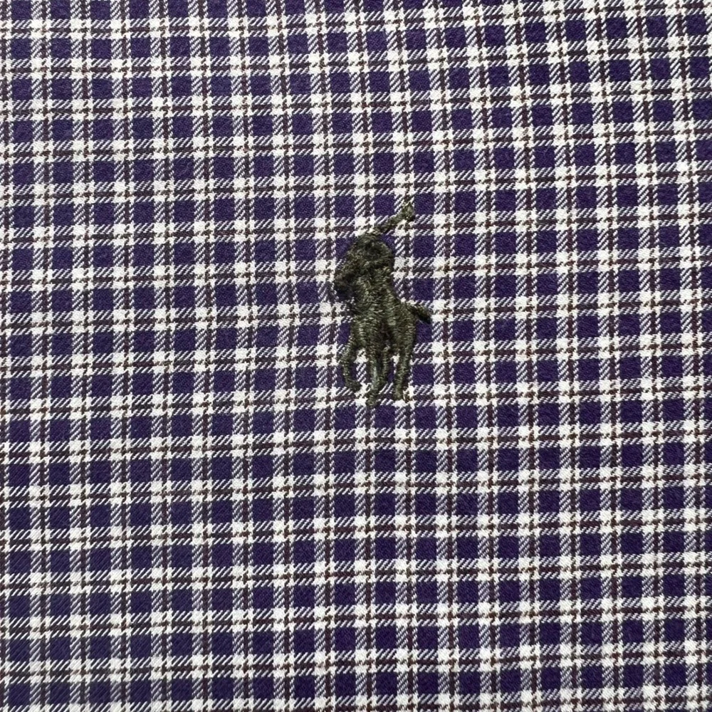 Polo Ralph Lauren Shirt Mens XL Classic Fit Purple White Gingham Check Cotton